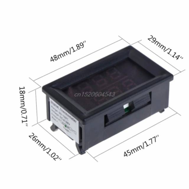 Digital Thermometer NTC DC 4-28 V Precision Dual Display Tahan AirLogam Probe Digital ThermometerR25