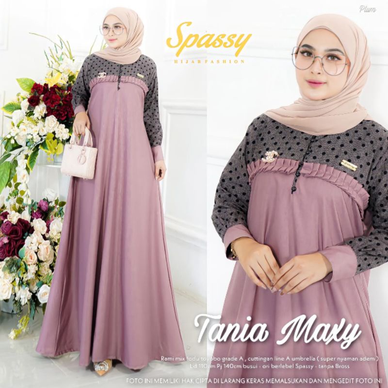 Realstok || Tania by spassy || Gamis Polos || Gamis Remaja || Gamis Motif || Gamis Murah || Dress Te
