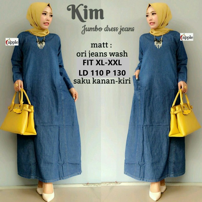 KIM JUMBO GAMIS DRESS JEANS ORIGINAL HQ