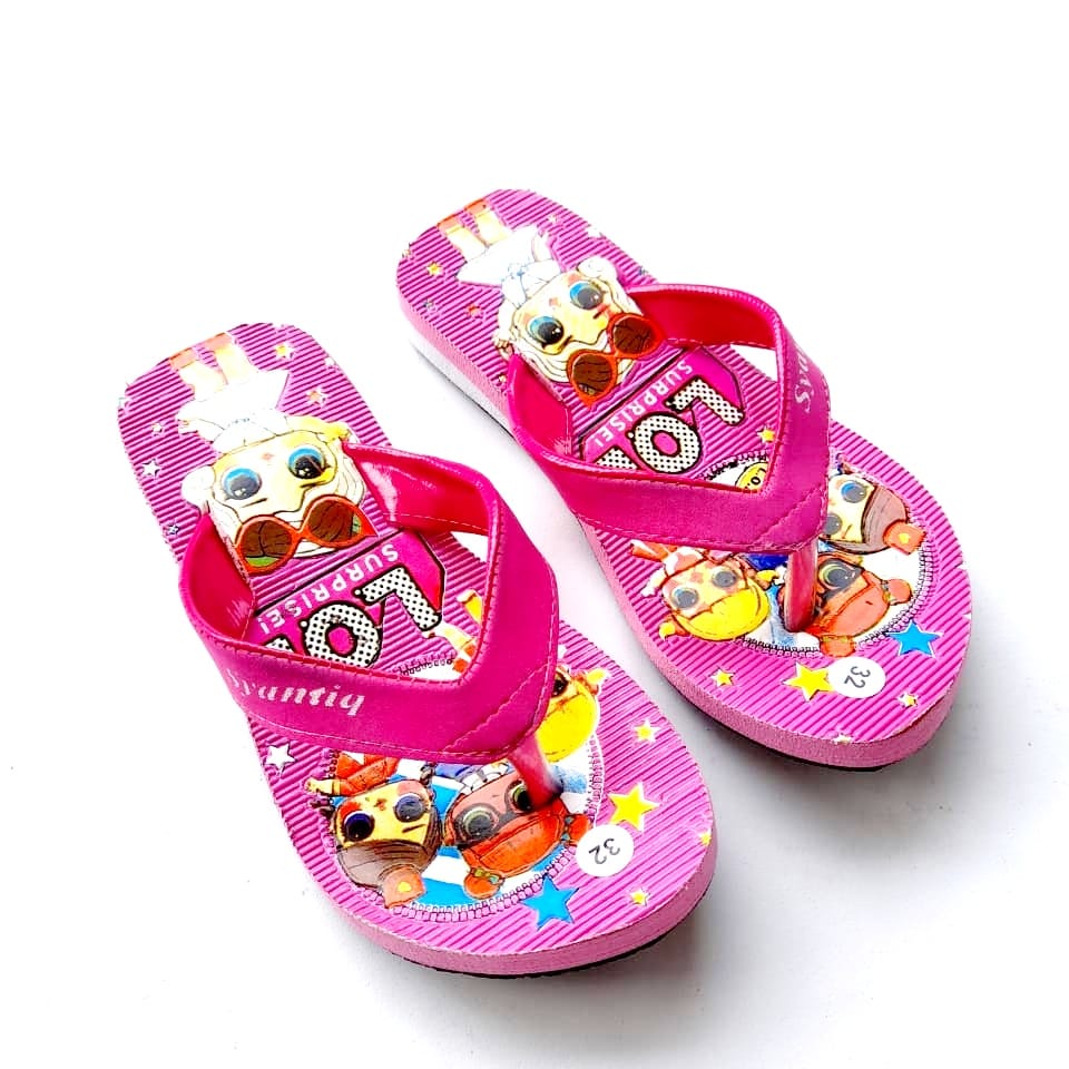 Sandal anak perempuan karet motif LOL