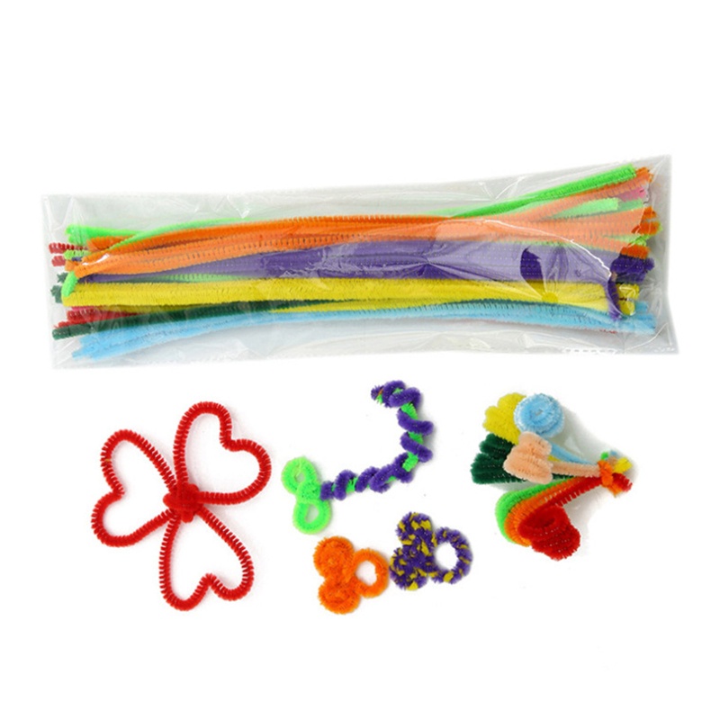 Mary 100biji Chenille Batang Pipe Cleaners Craft Pembersih Pipa Warna Warni Untuk Kerajinan Tangan