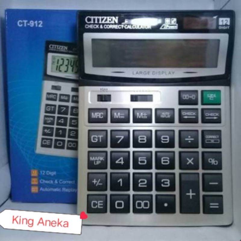 

Kaltulator Citizen 912B Jumbo 12 Digit Bisa Cek Ulang New