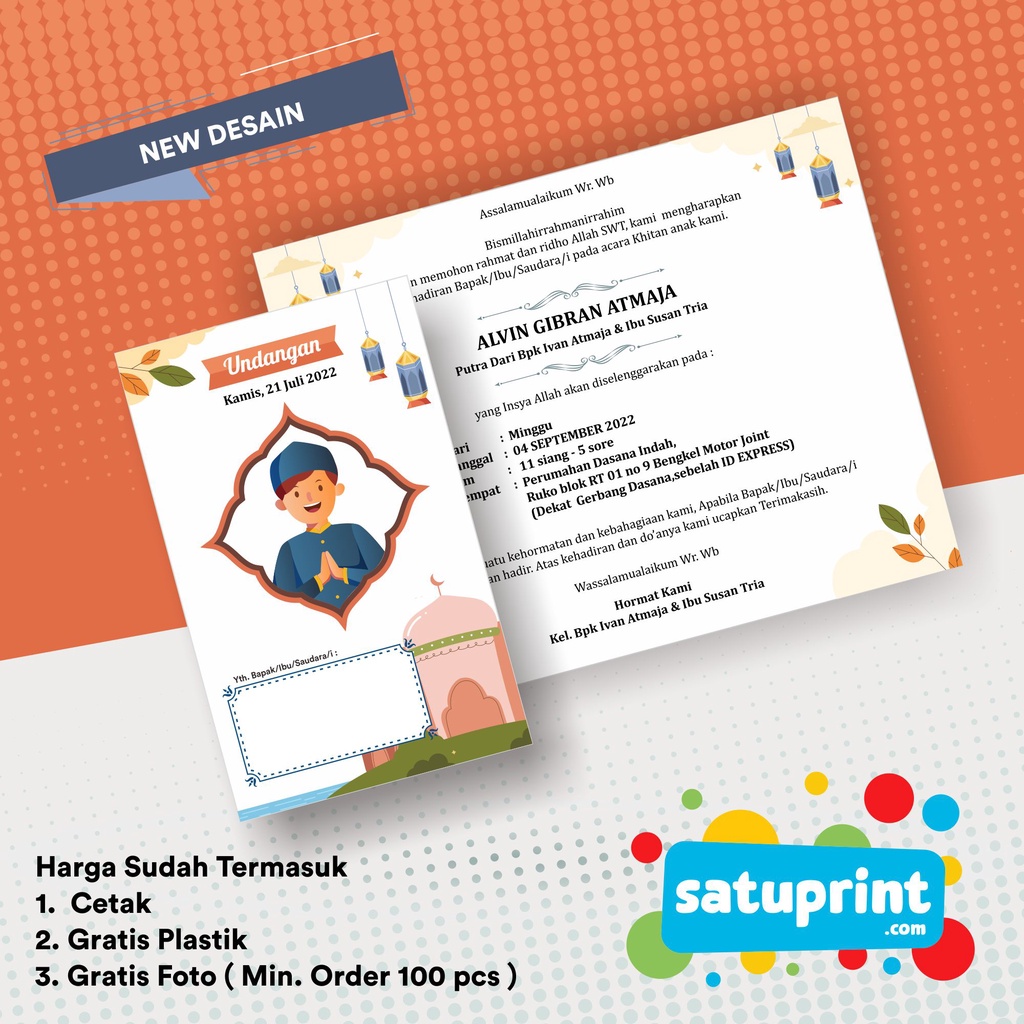 Cetak Undangan Khitanan Hemat Cepat Desain Terbaru. undangan khitan v.3