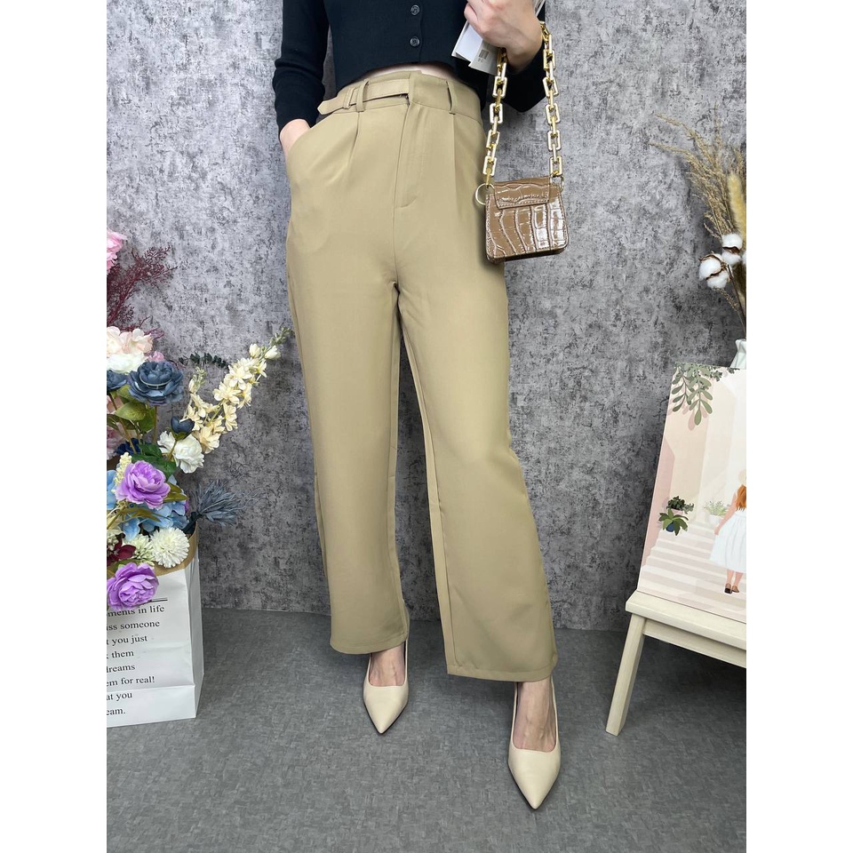 DEMORIN - Celana Panjang Bahan Highwaist Model Straight Throuser X7010