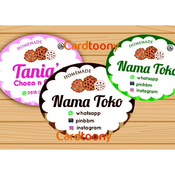 nama nama bakteri pada makanan Sticker stiker label nama toko produk cookies makanan 