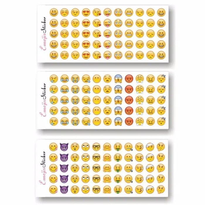 

Stiker Emoji Emoticon Sticker 1 set 3 lembar