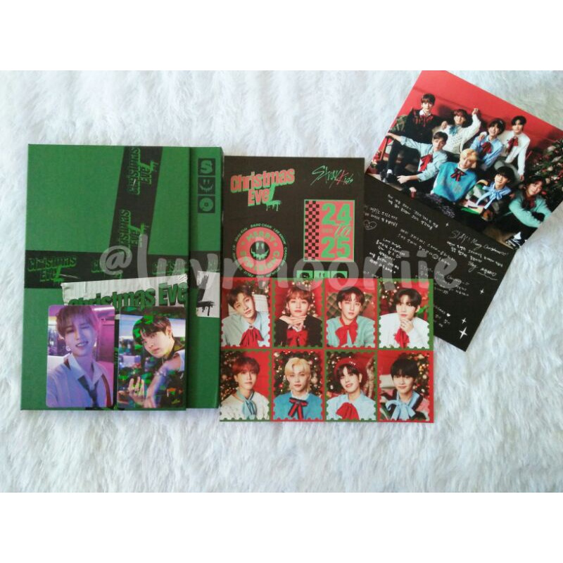 Unsealed album straykids christmas evel limited ver pc han jisung seungmin glitter fullset