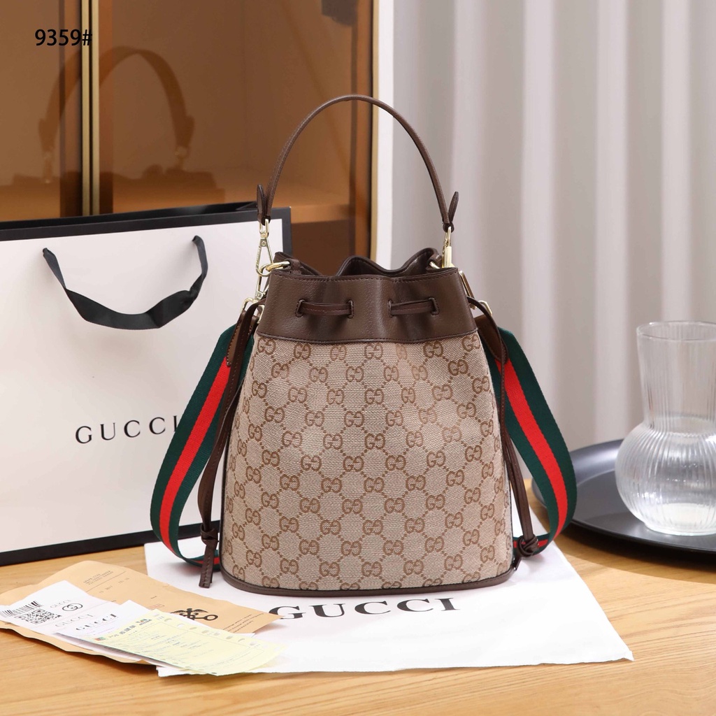 Gucci GG Canvas and Leather Bucket Bag 9395