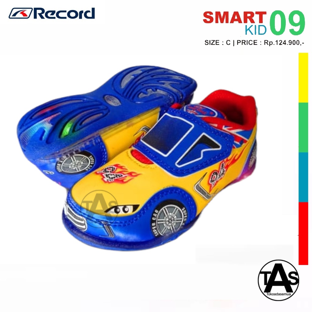 SEPATU LAMPU LED ANAK TERLARIS / SEPATU LAMPU ANAK TERMURAH / SEPATU LAMPU ANAK RECORD SMART 09 UKURAN 24-29