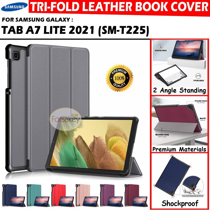 Samsung Galaxy Tab A7 Lite 2021 SM T225 Flip Book Cover Case Casing Bookcover Flipcover Kesing Kulit
