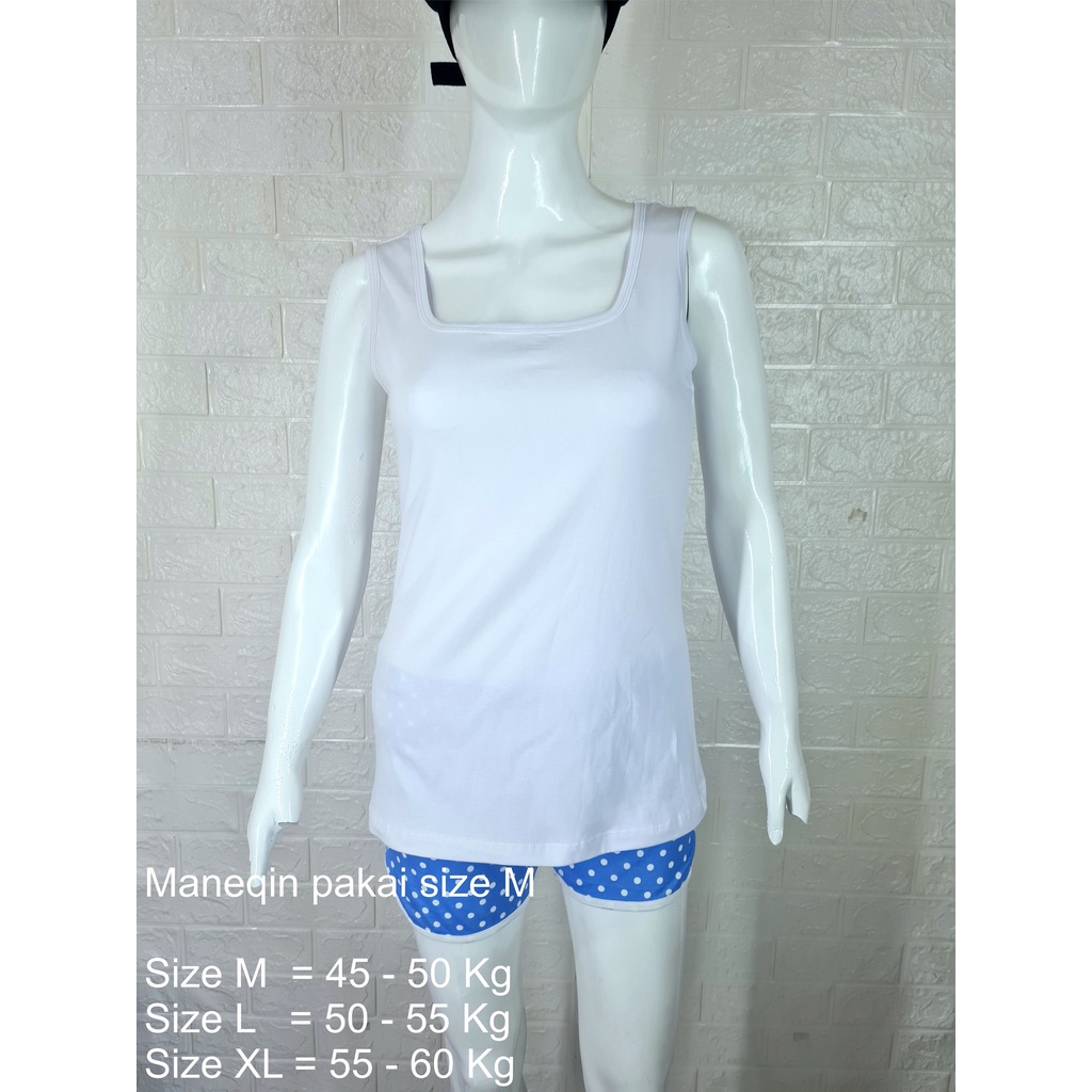 Singlet - Tank Top Wanita Casual Putih