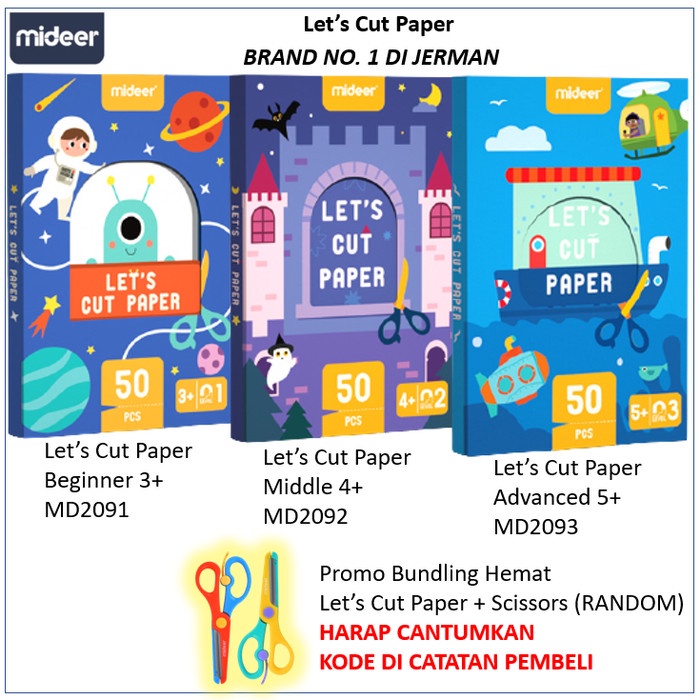 

Mideer Let's Cut Paper Mainan Edukasi Anak - MD2091 BEGINNER