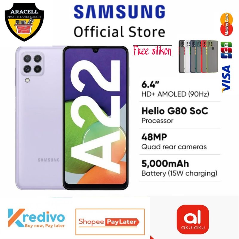 Samsung A22 5G & LTE  6Gb/128Gb(FREE TEMPER&SILIKON)Resmi Sein