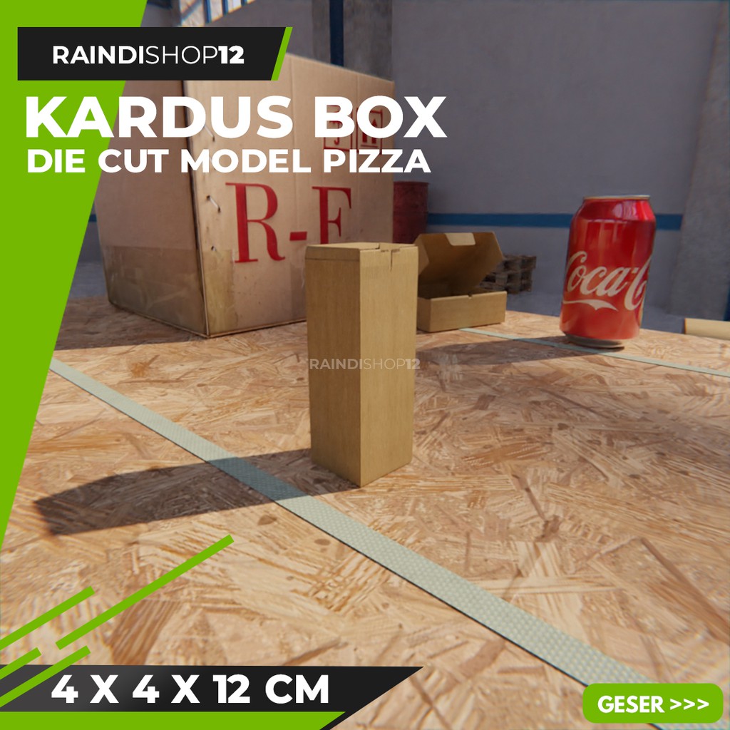 

BOX 4 X 4 X 12 CM KARDUS DIE CUT PIZZA KEMASAN PACKAGING KADO
