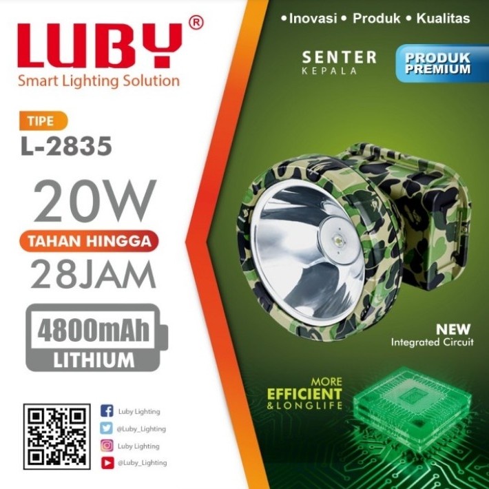 COD Senter Kepala LUBY 20 WATT L-2835 CAHAYA PUTIH DAN KUNING