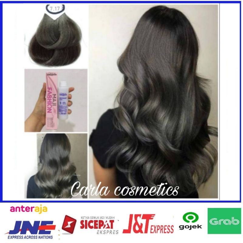 cat rambut Loreal majifashion 7.17 Gun Matte + oxidan't L'oreal 75 ml