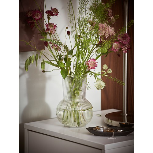 PDRG Vas bunga, flawer vase, kaca bening, 17 cm