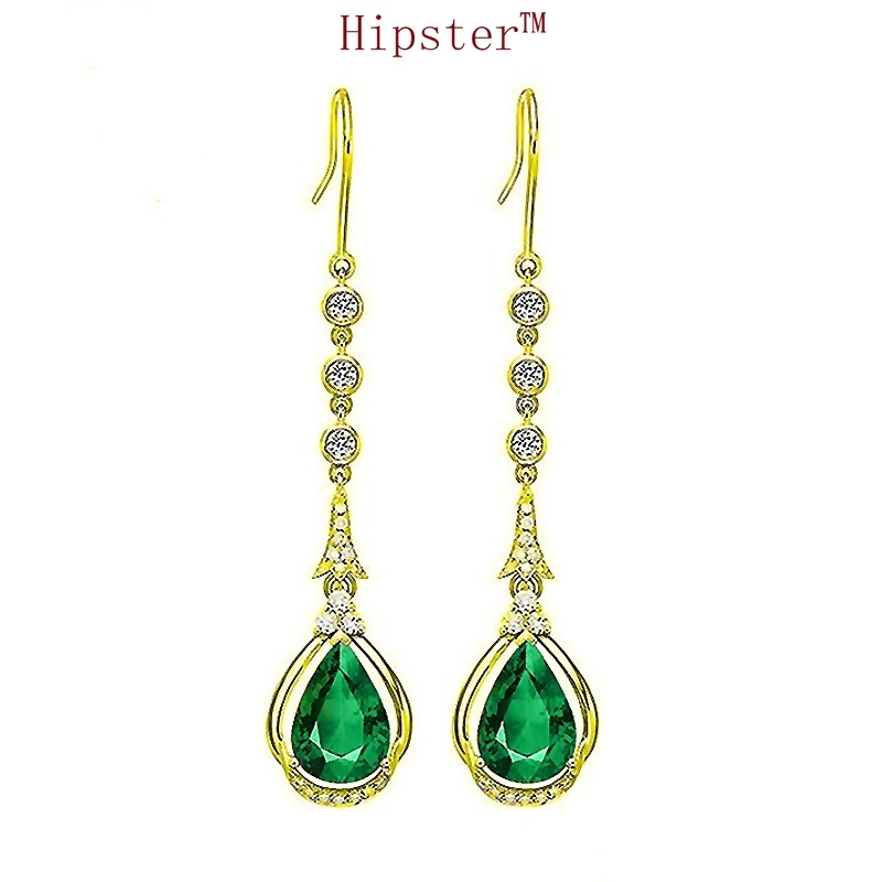 Hot Sale Light Luxury Colored Gems Micro Inlaid with Diamond Crystal Ear Hook