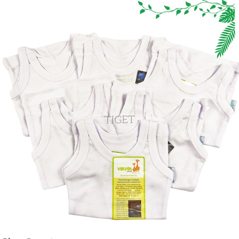 Kaos Dalam Singlet Anak Bayi Baru Lahir Newborn Merek Velvet Junior Warna Putih Murah Termurah