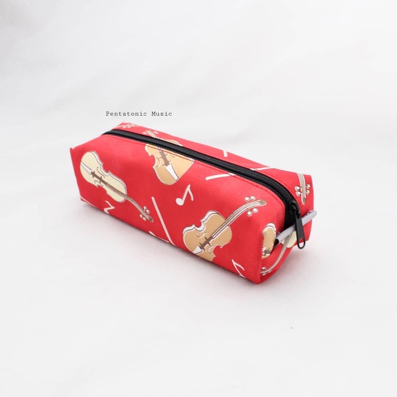 

Kotak Pensil Biola / Red Violin Pencil Case / Tempat pensil Lucu motif Alat Musik
