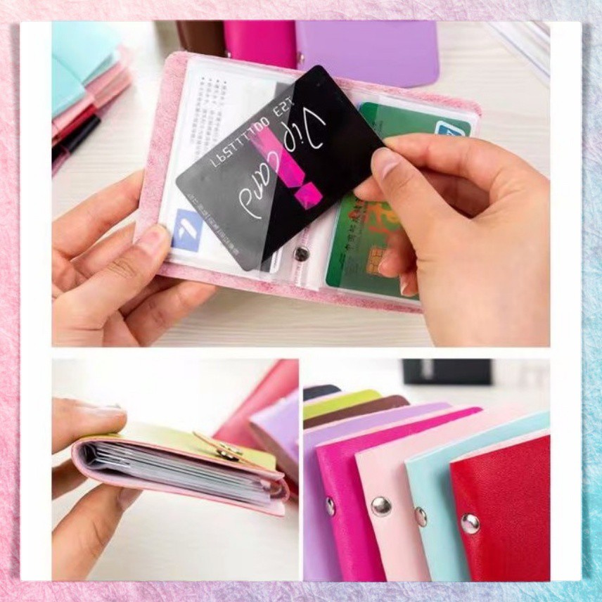 Dompet Kartu ATM | Dompet Kartu Wanita / Pria | Dompet Kartu Kulit Isi 24 | Card Holder Organizer