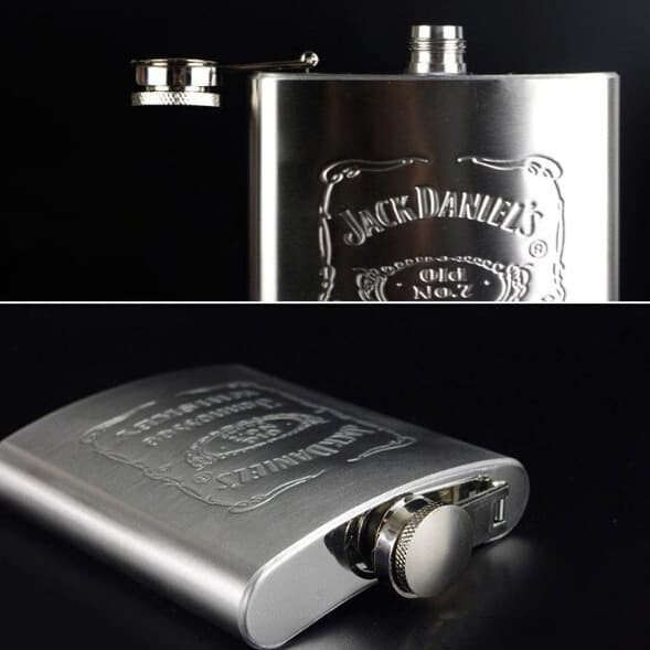 Botol Minum Stainless Steel Hip Flask 7 Oz - Silver