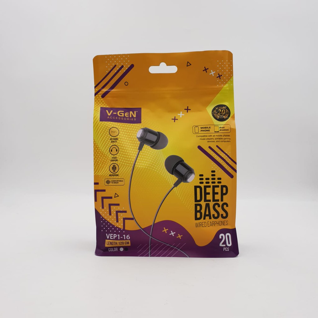Handsfree V-GeN VEP1-16/ VEP 1-6  Original Accsesories  / V-gen Accessories/ Wired Earphone