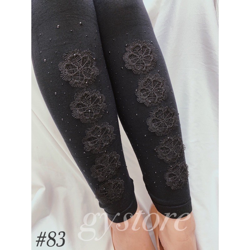 Celana Legging Wanita | Legging Jumbo | Legging Tebal | Legging Brukat Hitam fit to S-XXL