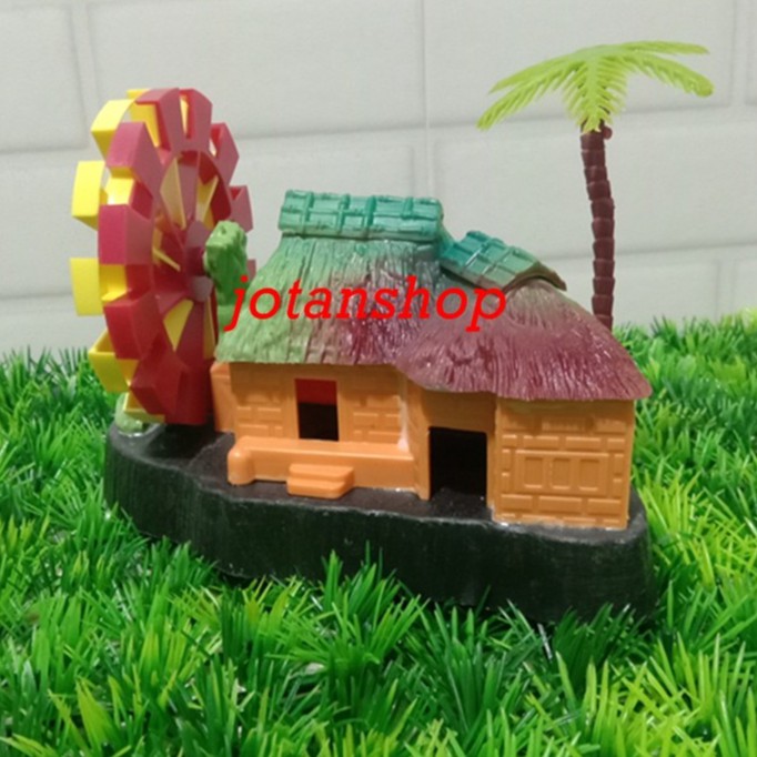 house water wheel bicolor aksesoris hiasan mainan aquarium ornament pajangan