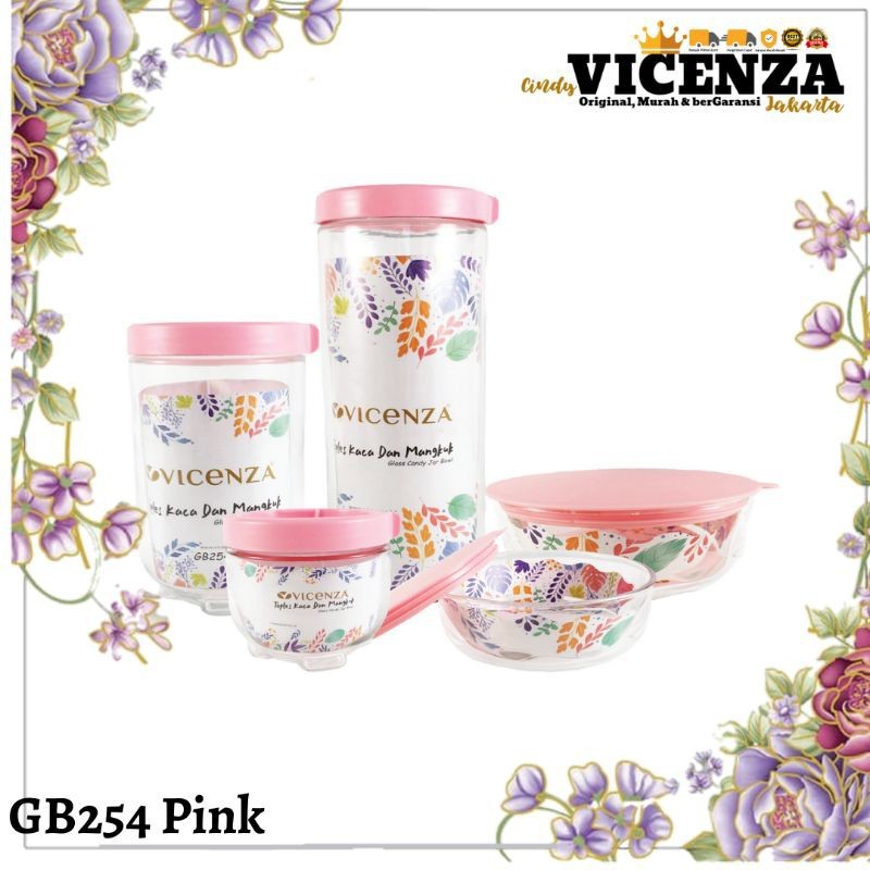 Toples Kaca dan Mangkuk Makanan Vicenza GB254 Paket Wadah Saji