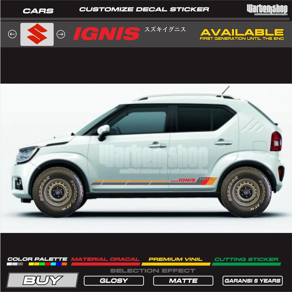SIDE DECAL SUZUKI IGNIS YELLOW SILVER 1