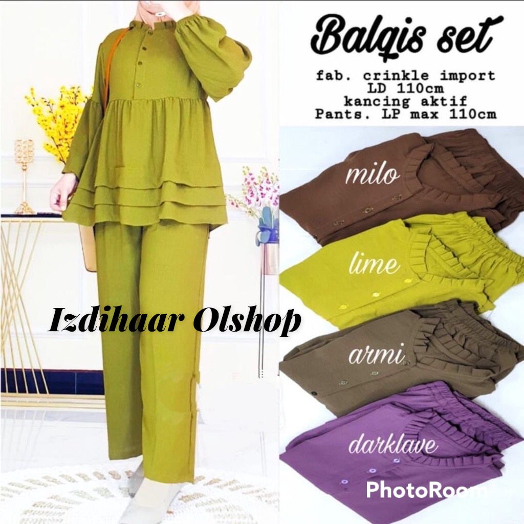 BALQIS ONESET WANITA SETELAN CRINCKLE AIRFLOW PREMIUM RUFFLE HIGH QUALITY100% LD 110 | ONESET CRINKLE MUSLIMAH GROSIR | SETELAN WANITA CRINKLE PREMIUM | ONE SET CRINKLE | SETELAN CRINKLE WANITA POLOS | SETCEL CRINKLE