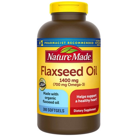 Nature Made Organic Flaxseed Oil 1400 mg 100 300 Softgels