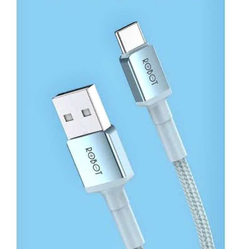 (ROBOT R-SC BLUE) KABEL DATA TYPE C FAST CHARGING 3A COLORFUL BLUE ALUMUNIUM ALLOY CABLE USB TYPE C