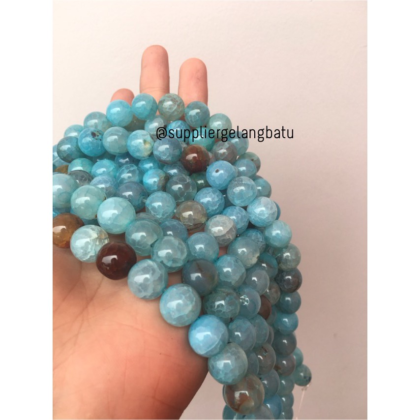 bahan blue aquamarine serat corak biru 12mm premium aksesoris blue craft fashion aksesoris trending