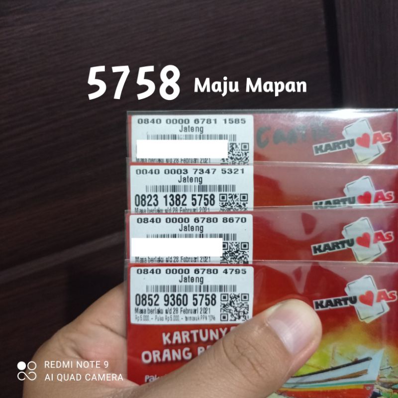 NOMOR CANTIK TELKOMSEL As Maju Mapan 5758