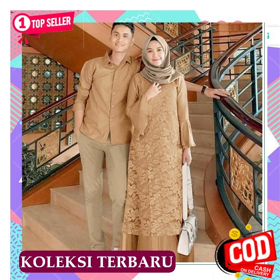 Anubis Baju Couple Pasangan Modern Lebaran 2022, Modelan Baju Lebaran Caple Pasangan, Baju Kondangan