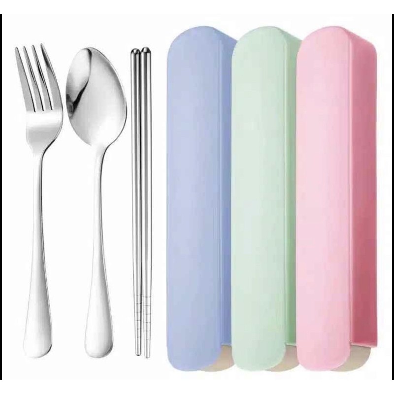 set sendok garpu sumpit stainless