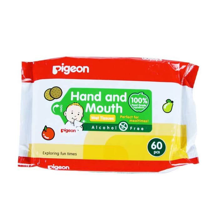 Pigeon Hand Mouth Wipes 60's Tissue Basah Pigeon Tangan dan Mulut Anak