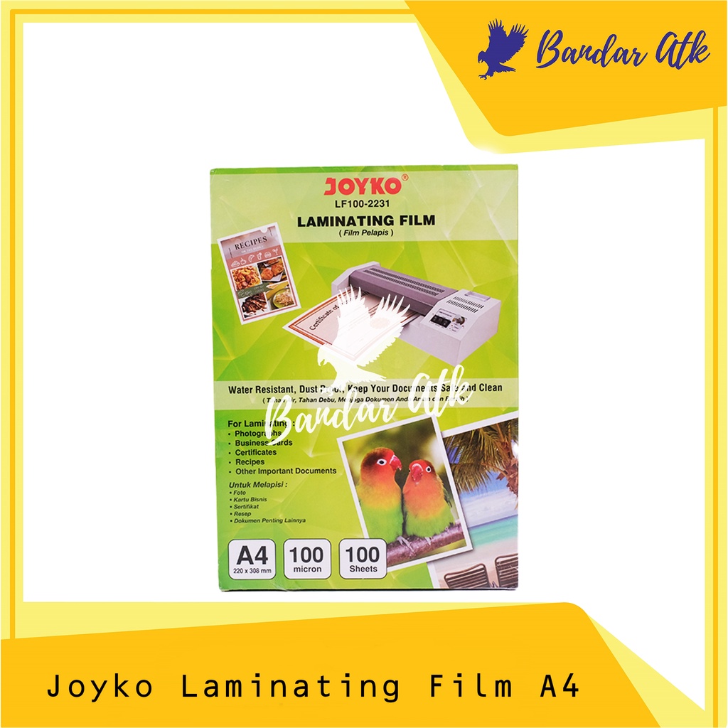 

Laminating Film Plastik Laminating A4 Joyko LF100 2231 [1 PACK]