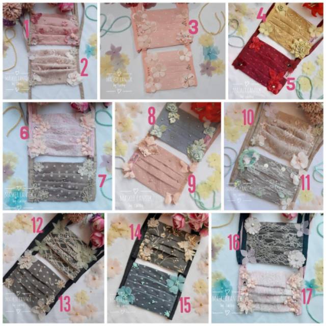 Caeley  Masker Mulut  Bahan Kain Lembut Fashion Wanita  Masker Cantik Masker Hijab