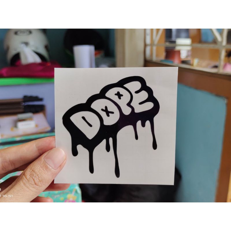 

stiker dope custom cutting stiker murah