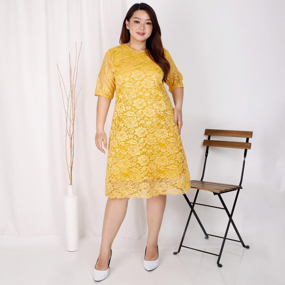 Dress Big Size Brukat Jumbo Dres Brokat XXL Bigsize XXXL Dress Natal Imlek Termurah 7 warna