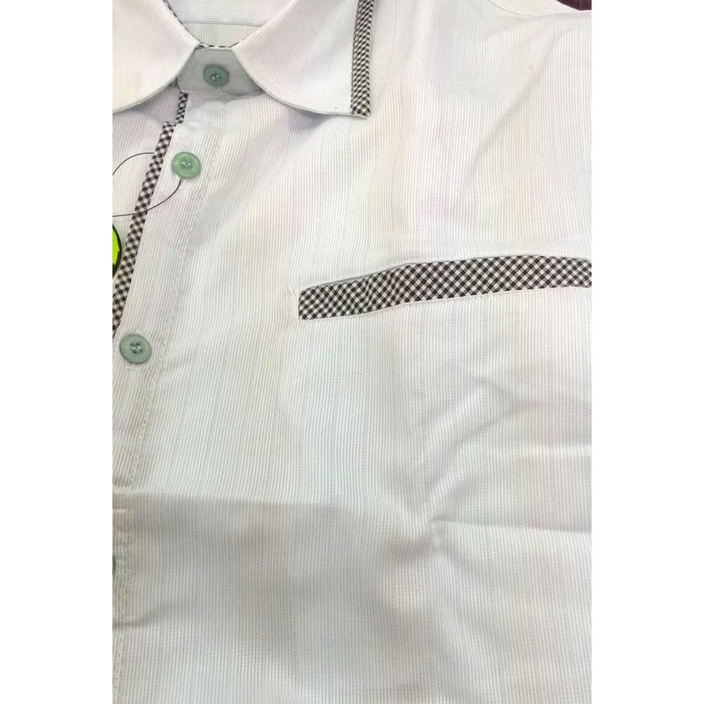 Hot Promo Kemeja Pria Grenfalo Biru Muda Dobby Kombinasi Kotak Semi Slimfit Star Seller