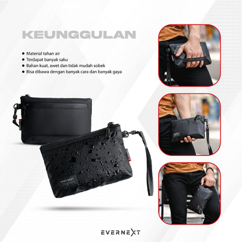 Tas Genggam / Clutch Pria Waterproof Handbag Pria Tahan Air Clutch River Evernext original