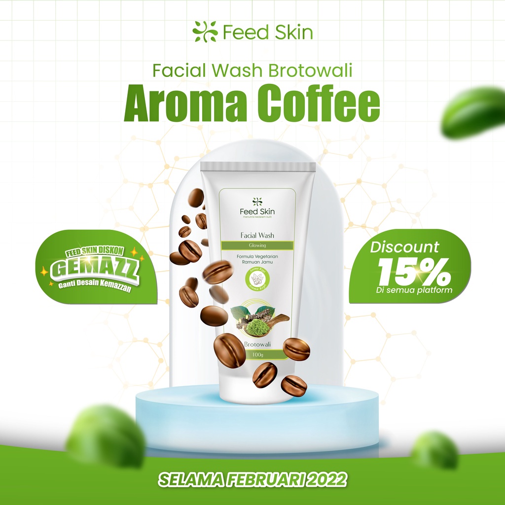 FEED SKIN Facial Wash Brotowali Aroma Kopi Original Natural Bpom Untuk Pria