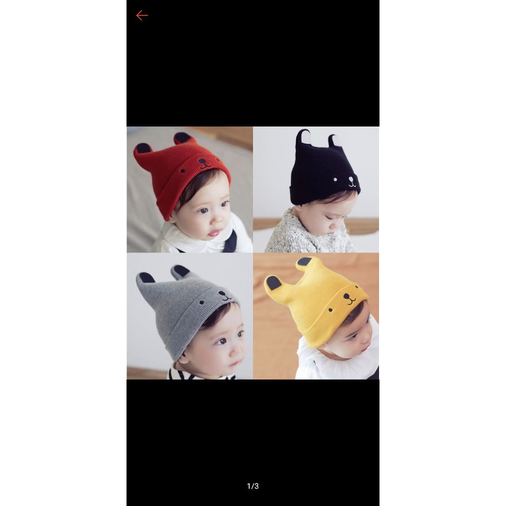 topi anak/ciput rajut anak model kucing/topi kucing anak anak