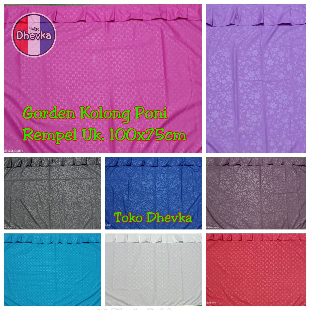Tirai / Gorden Kolong Dapur Embos Poni Rempel Ukuran 100x75cm