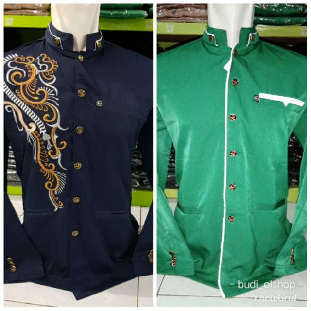 Jasko Navy dan hijau | Grosir baju jasko bordir