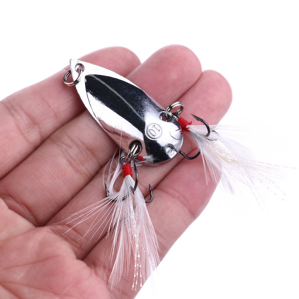 1 Pc Umpan Pancing Hard Bait Bentuk Sendok Spinner Bahan Logam Berat 10.4g